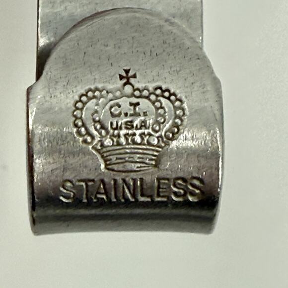 C.I. Stainless Vintage Slotted Angled Slanted Spatula Flipper 12.75” Solid Metal - Picture 7 of 9